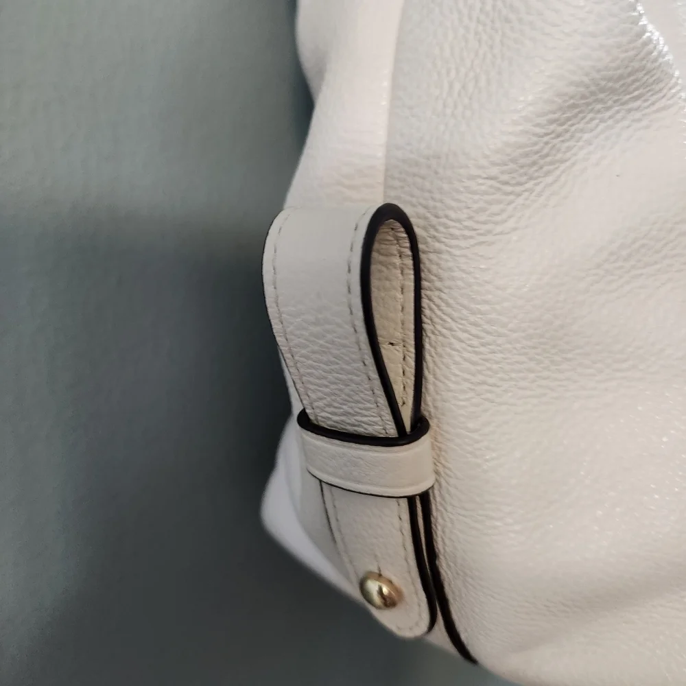 Coach Ivory Leather Tote with Gold Accents